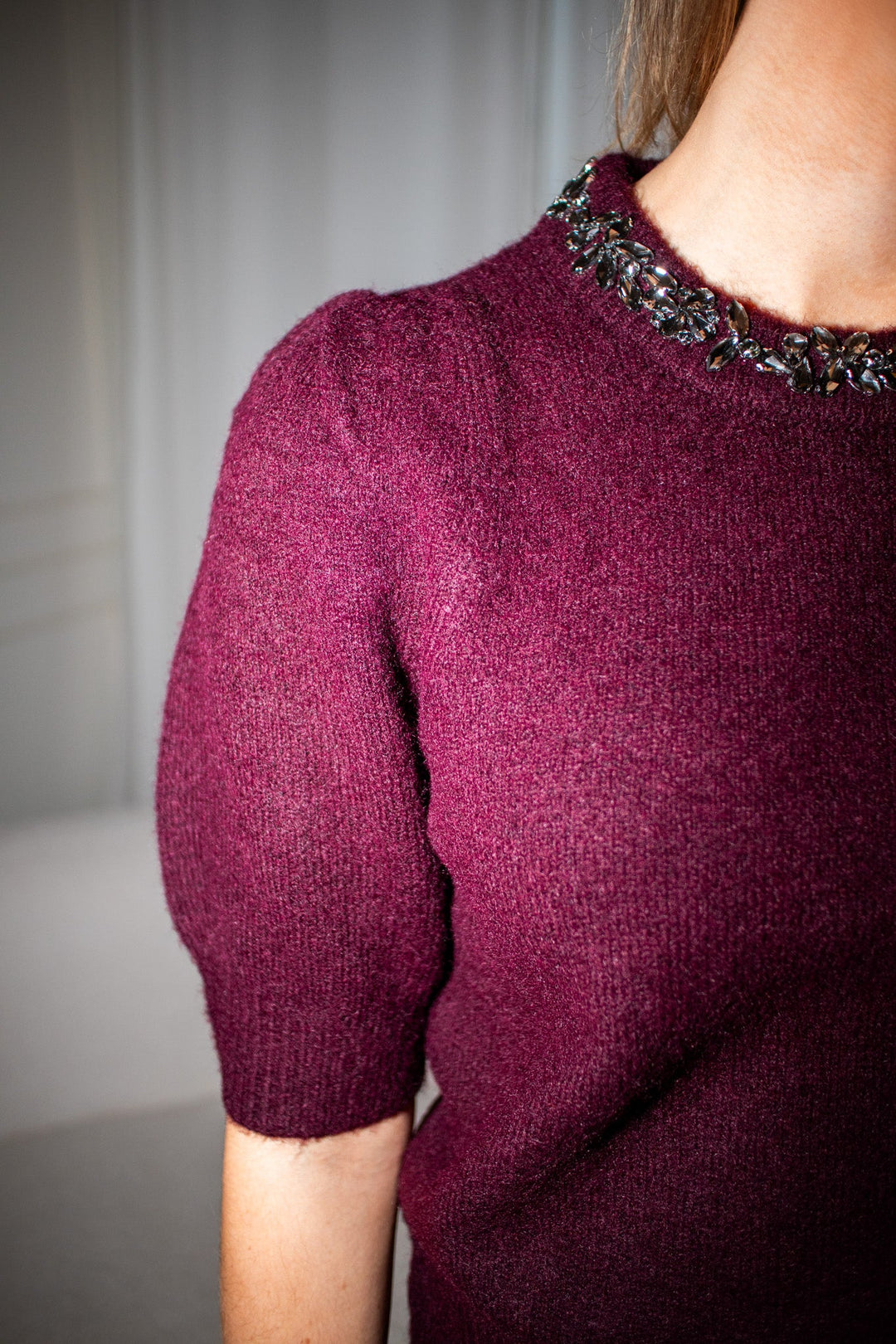 Maia Stone Knit Blouse Wine | Genser | Smuk