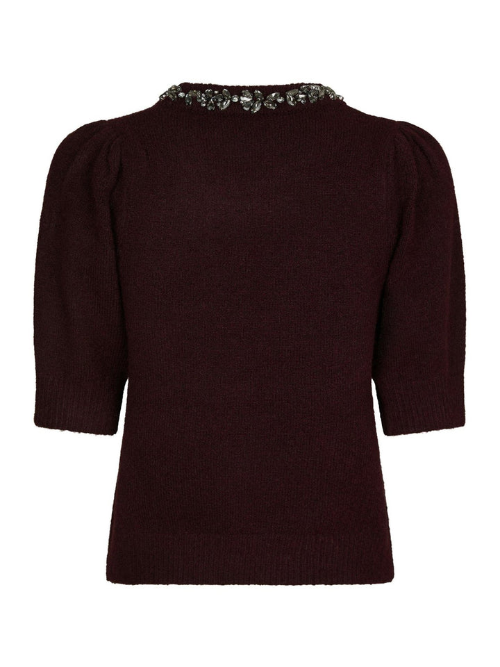Maia Stone Knit Blouse Wine | Genser | Smuk