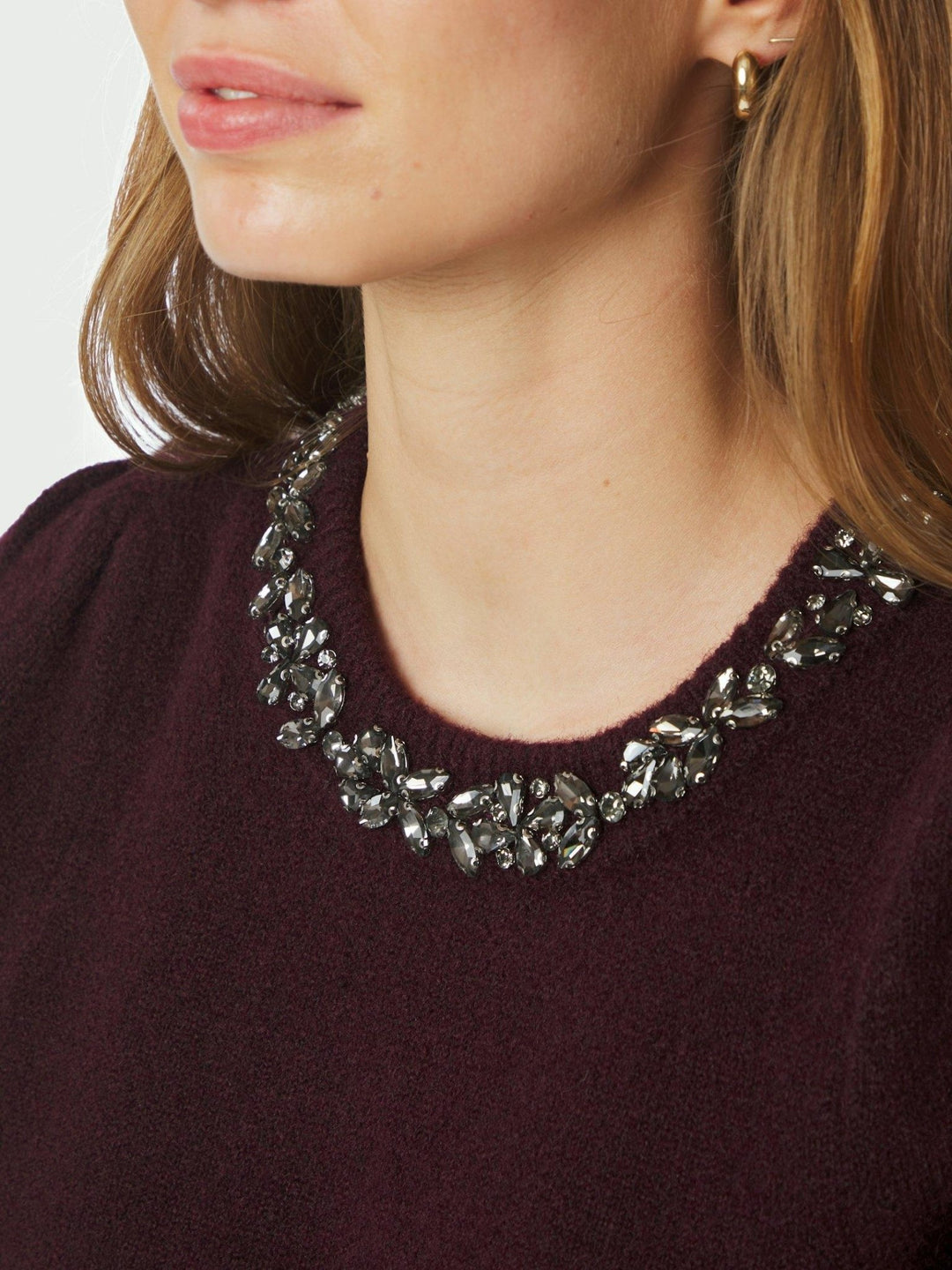 Maia Stone Knit Blouse Wine | Genser | Smuk