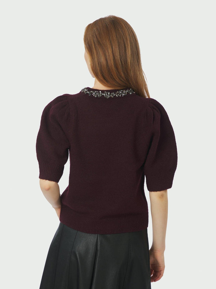 Maia Stone Knit Blouse Wine | Genser | Smuk