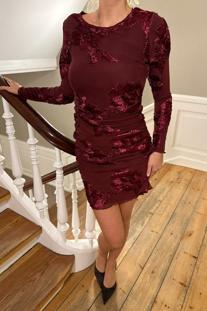 Maja Mesh Dress Bordeaux | Kjoler | Smuk