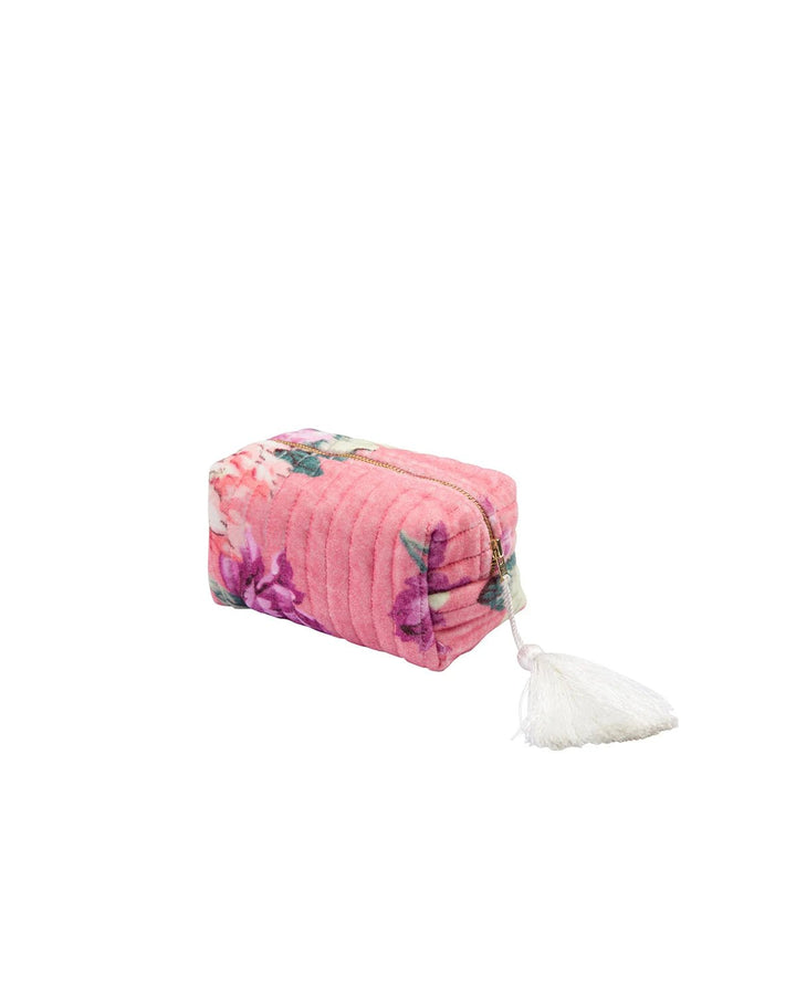 Makeup Bag Velvet Pink Posy | Accessories | Smuk - Dameklær på nett