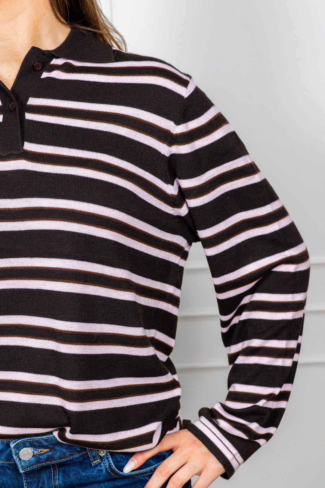 Mala Polo Knit Blouse Dark Brown | Genser | Smuk
