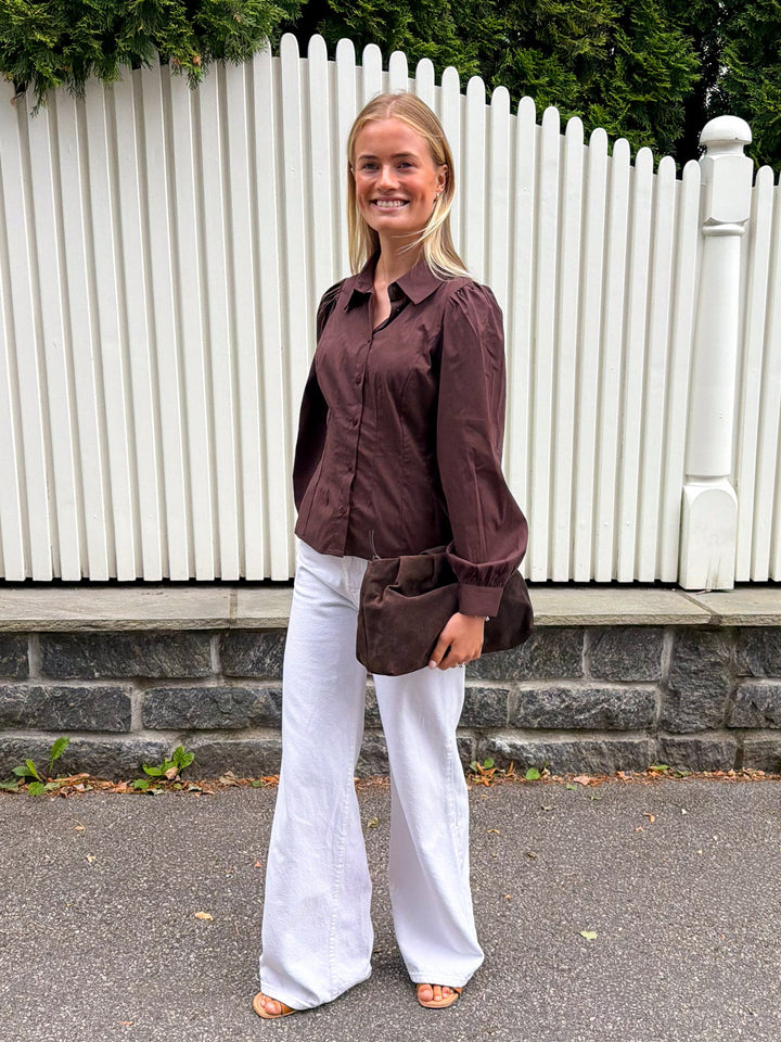 Malika Shirt Dark Brown | Skjorter og bluser | Smuk