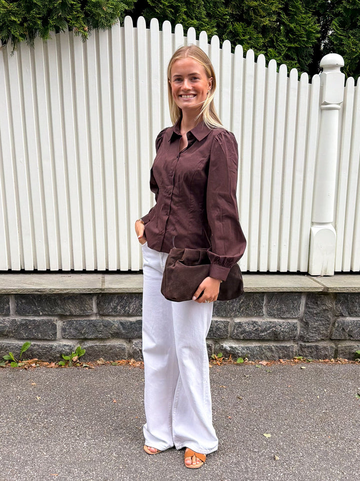 Malika Shirt Dark Brown | Skjorter og bluser | Smuk