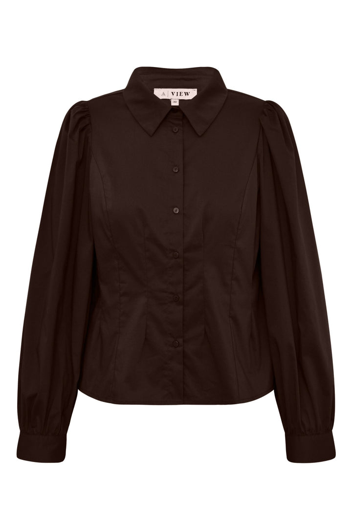 Malika Shirt Dark Brown | Skjorter og bluser | Smuk