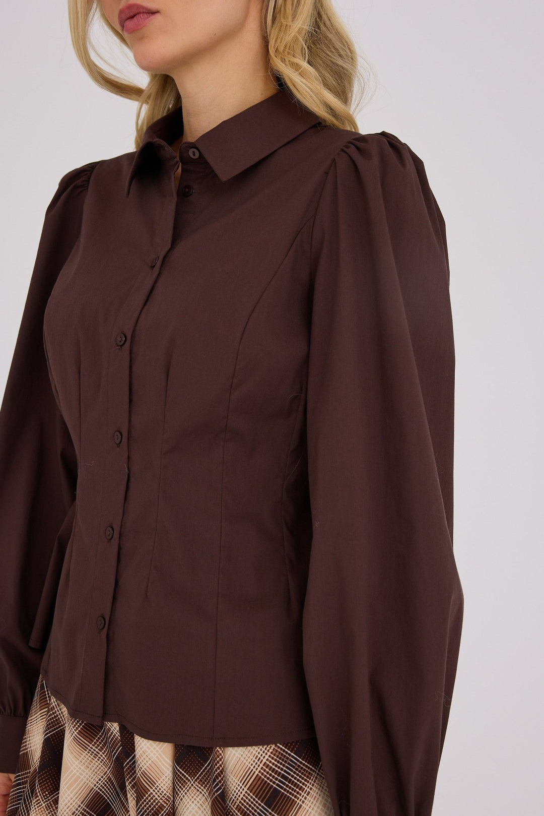 Malika Shirt Dark Brown | Skjorter og bluser | Smuk