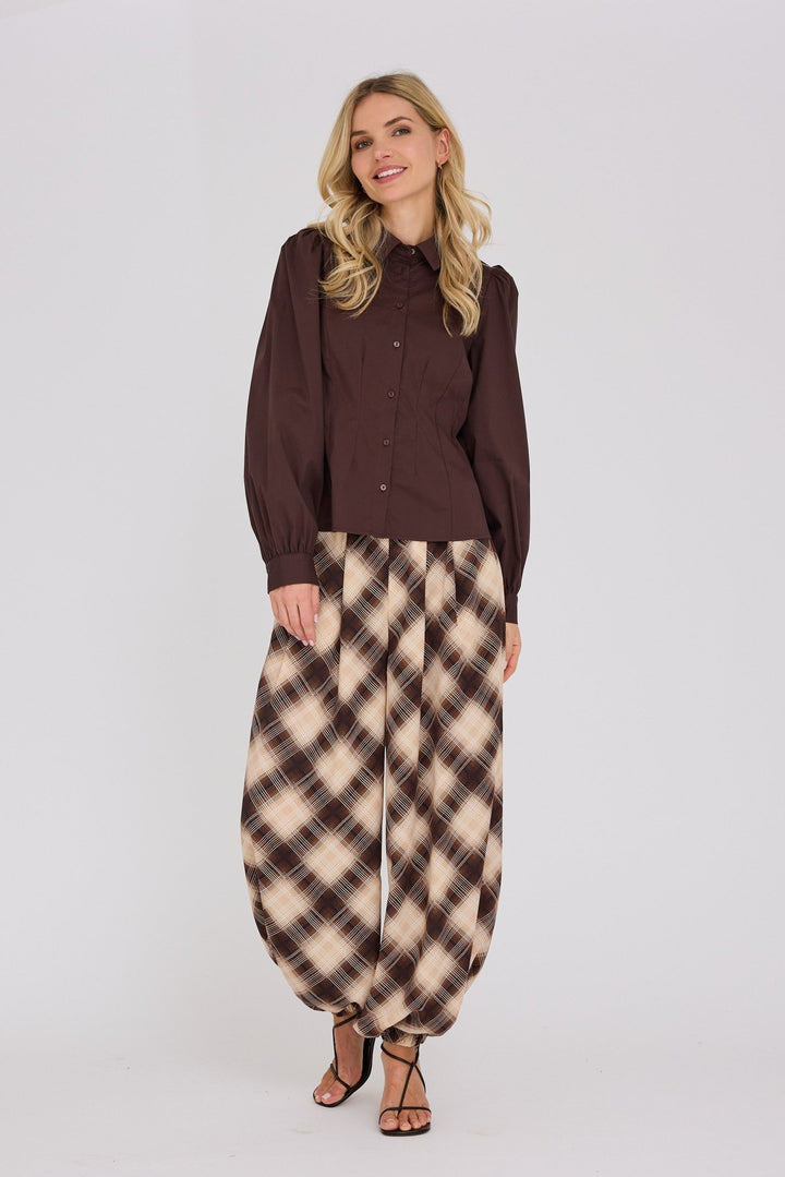 Malika Shirt Dark Brown | Skjorter og bluser | Smuk