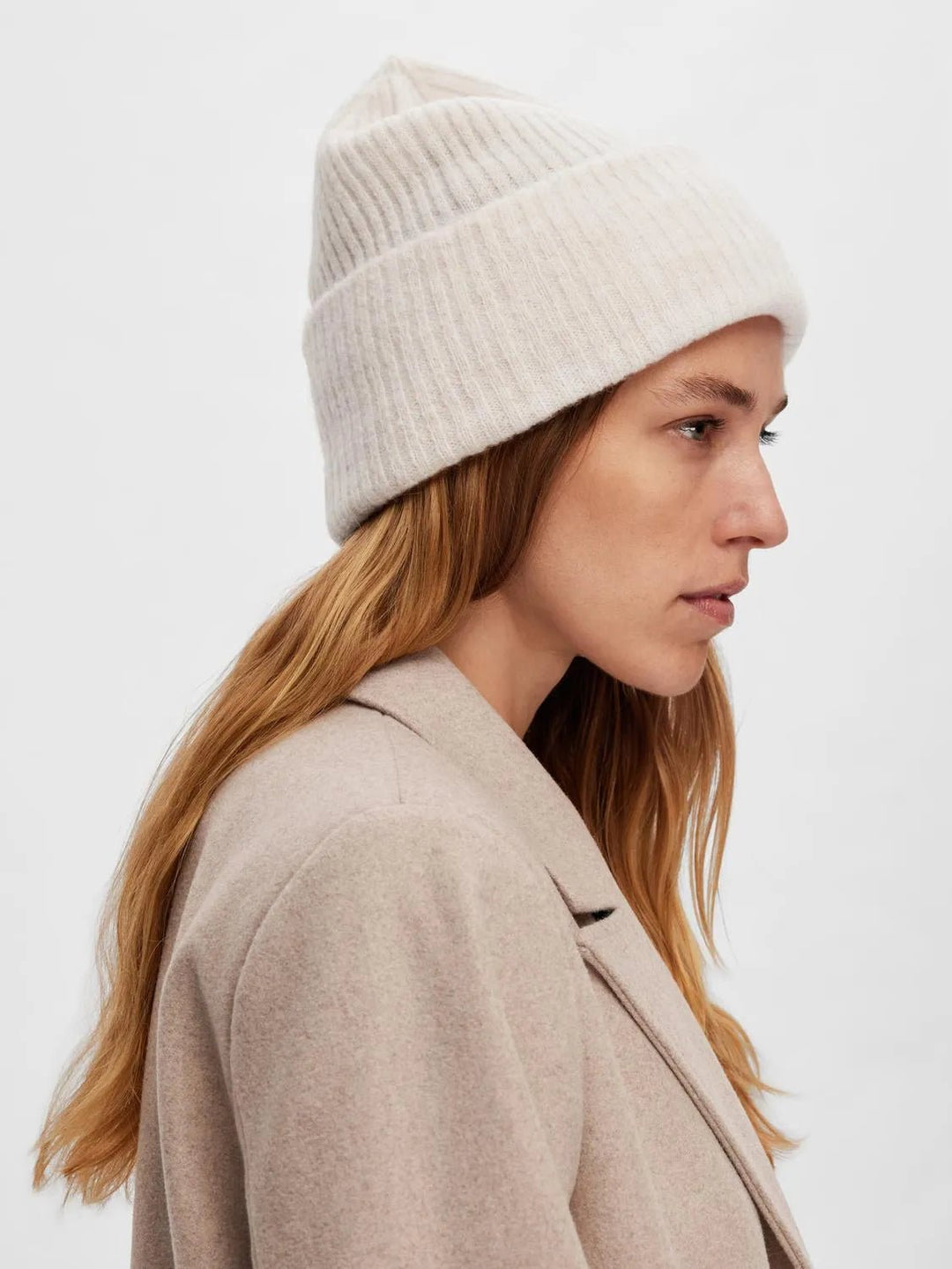 Maline Knit Beanie Birch Melange | Accessories | Smuk - Dameklær på nett