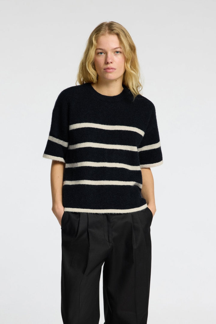 Maline - Liliana 2/4 Knit O - Neck Dark Sapphire Birch | Genser | Smuk - Dameklær på nett
