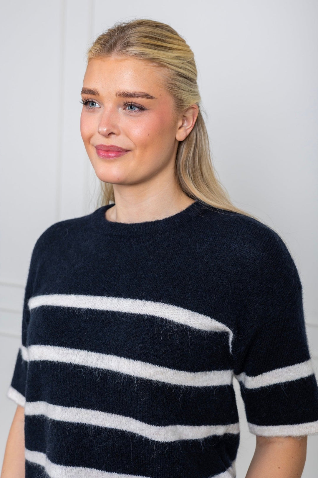 Maline - Liliana 2/4 Knit O - Neck Dark Sapphire Birch | Genser | Smuk - Dameklær på nett