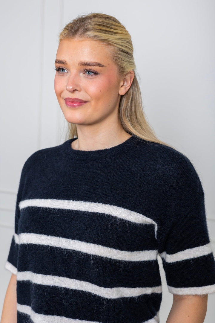 Maline - Liliana 2/4 Knit O - Neck Dark Sapphire Birch | Genser | Smuk - Dameklær på nett