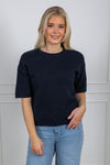 Maline-Liliana 2/4 Knit O-Neck Dark Sapphire Melange