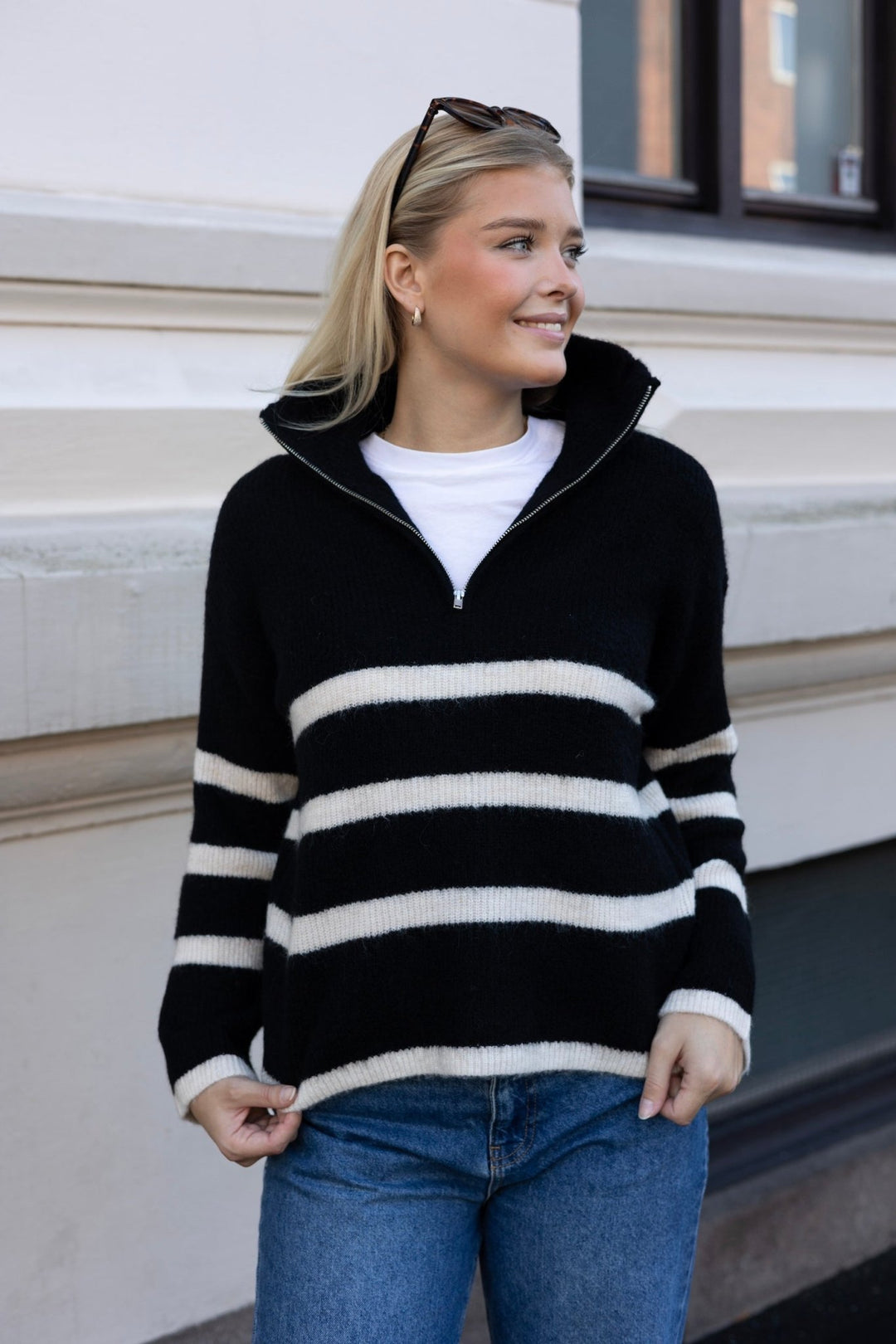 Maline Ls Knit Half Zip Black Birch | Genser | Smuk - Dameklær på nett
