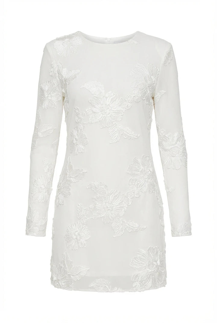 Malou Mesh Dress White Flower | Kjoler | Smuk