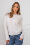 Manila Ls Knit Cashmere O-Neck Snow White Melange