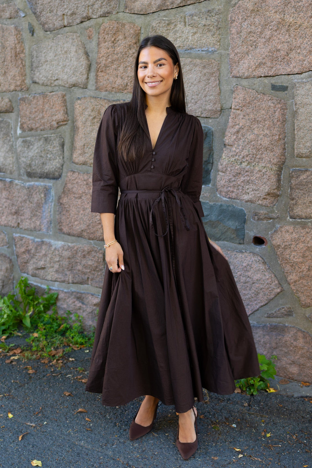 Maria Dress Chocolate Poplin | Kjoler | Smuk