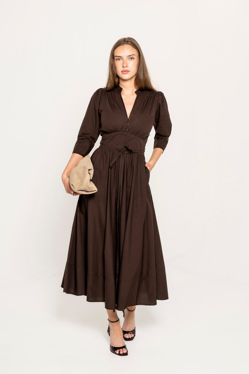 Maria Dress Chocolate Poplin | Kjoler | Smuk
