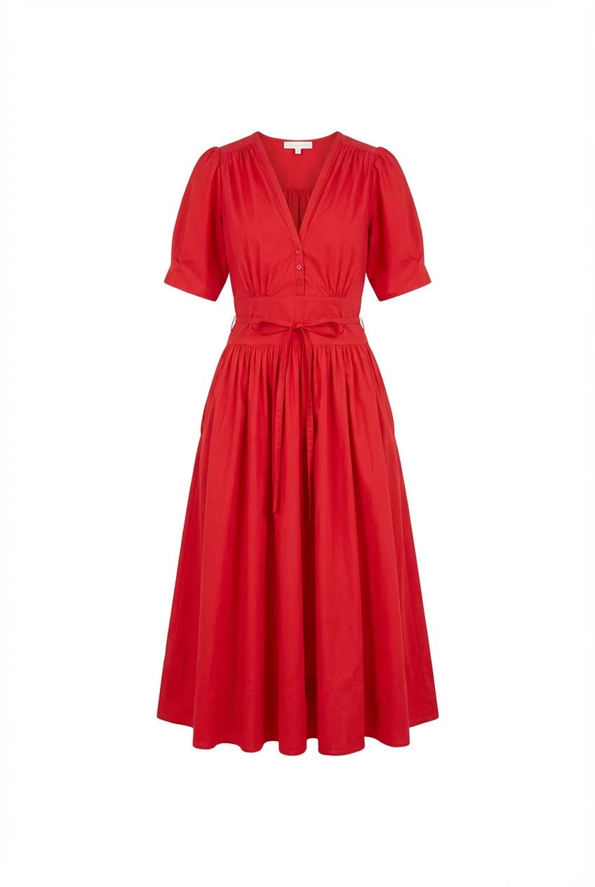 Maria Dress City Red Poplin | Kjoler | Smuk