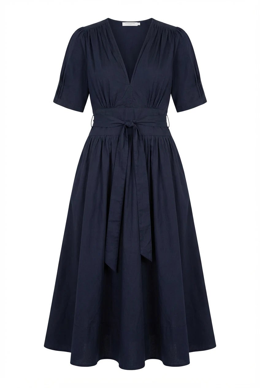 Maria Dress Marine Poplin | Kjoler | Smuk