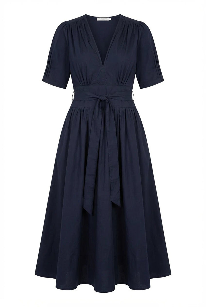 Maria Dress Marine Poplin | Kjoler | Smuk