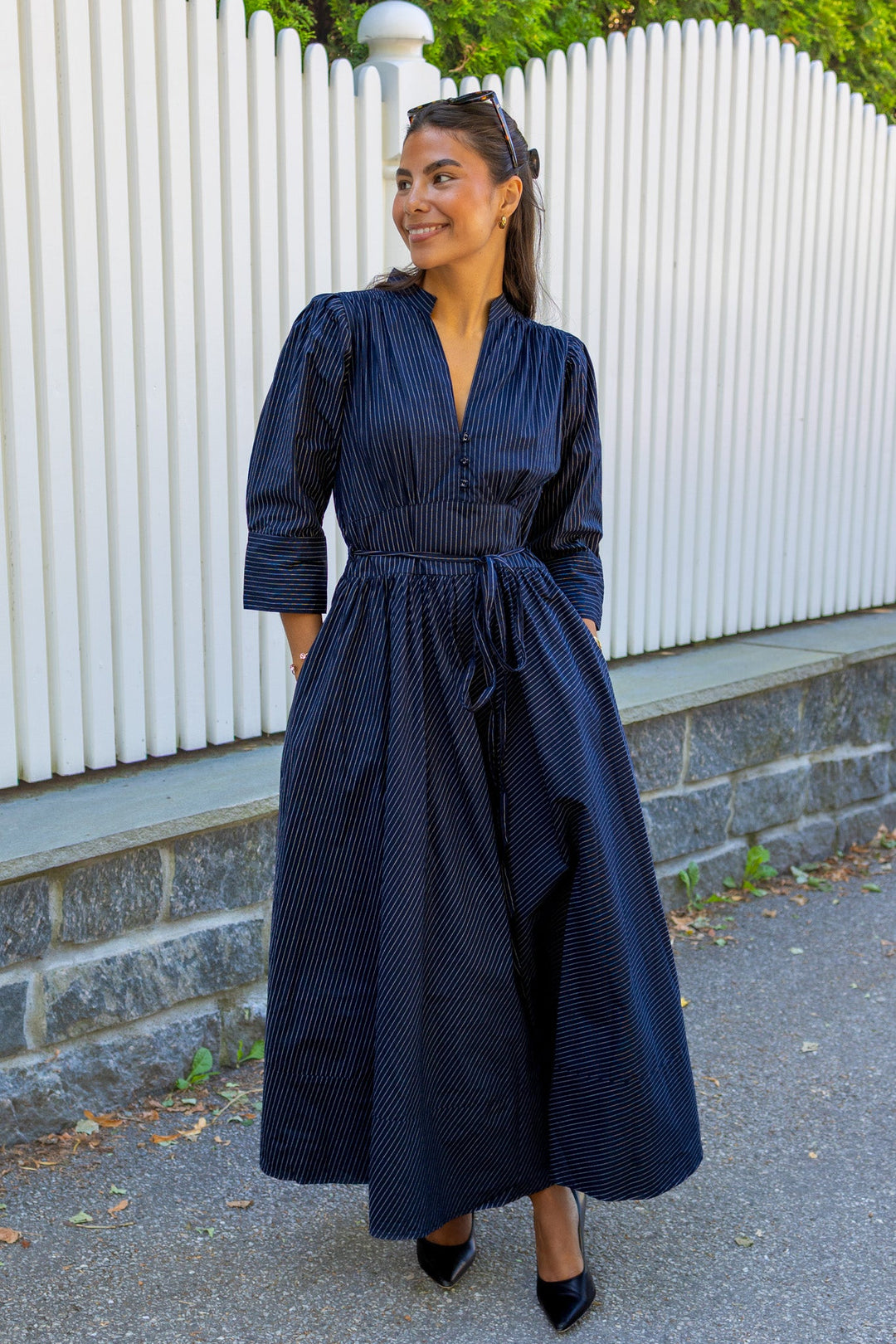 Maria Dress Pinstripe | Kjoler | Smuk