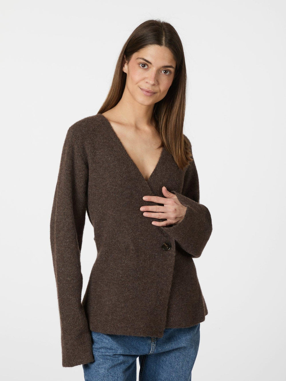 Marie Louise Knit Cardigan Brown Melange | Genser | Smuk - Dameklær på nett