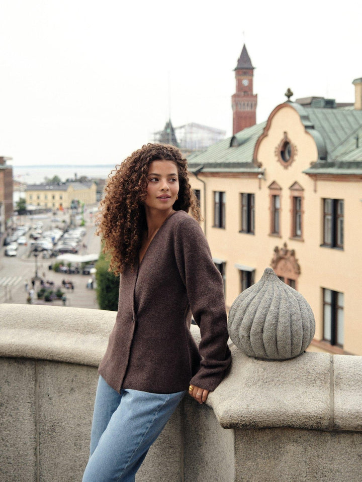 Marie Louise Knit Cardigan Brown Melange | Genser | Smuk - Dameklær på nett