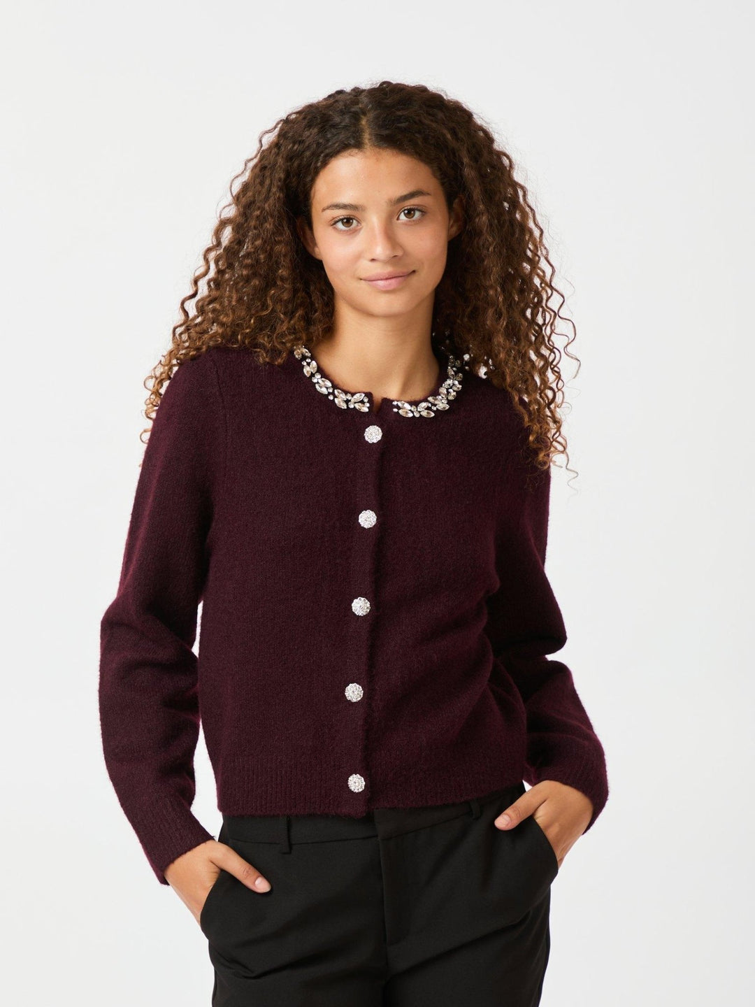 Marie Stone Knit Cardigan Wine | Genser | Smuk - Dameklær på nett