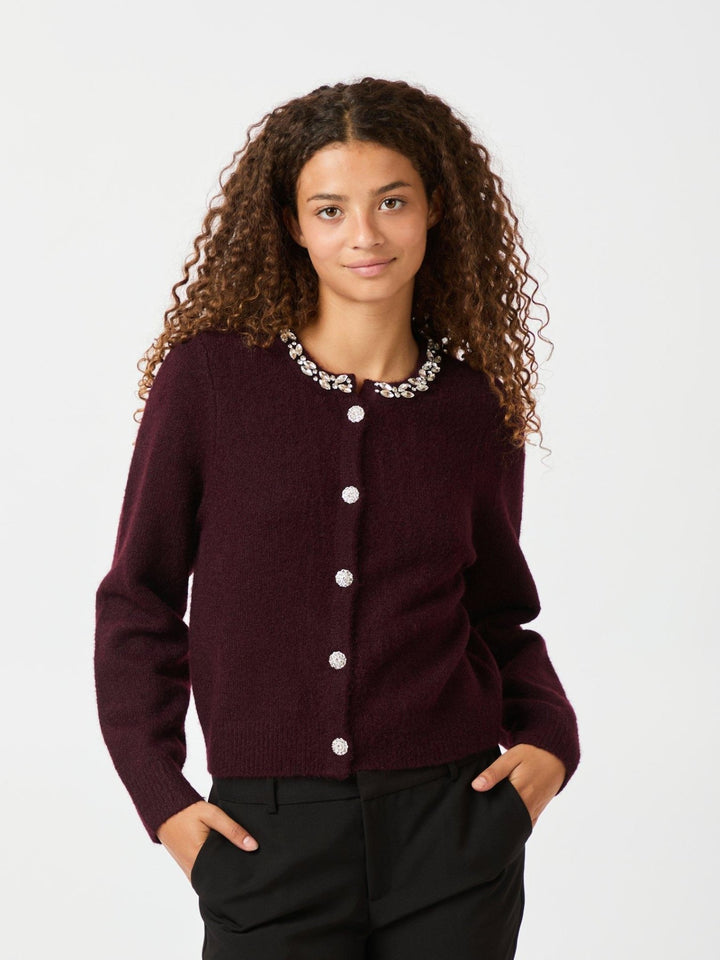 Marie Stone Knit Cardigan Wine | Genser | Smuk - Dameklær på nett