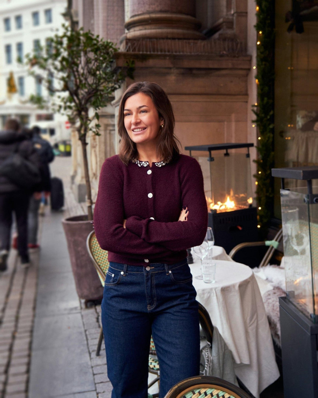 Marie Stone Knit Cardigan Wine | Genser | Smuk - Dameklær på nett
