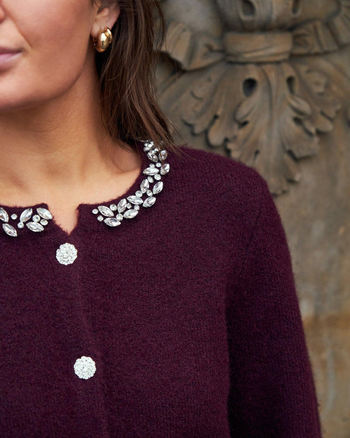 Marie Stone Knit Cardigan Wine | Genser | Smuk - Dameklær på nett