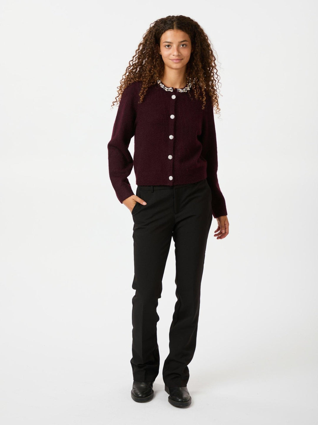 Marie Stone Knit Cardigan Wine | Genser | Smuk - Dameklær på nett