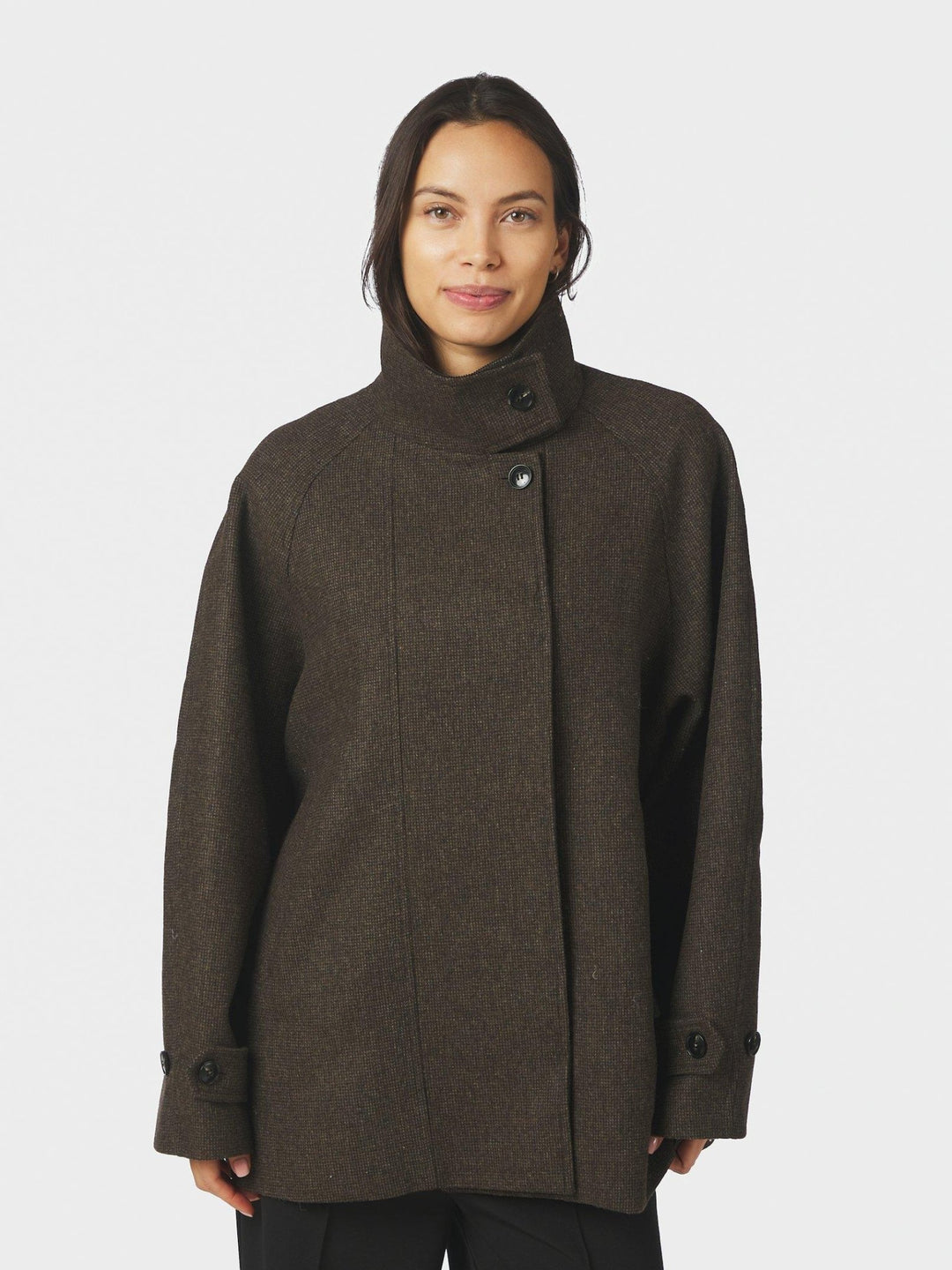Mariel Mini Check Jacket Brown | Yttertøy | Smuk