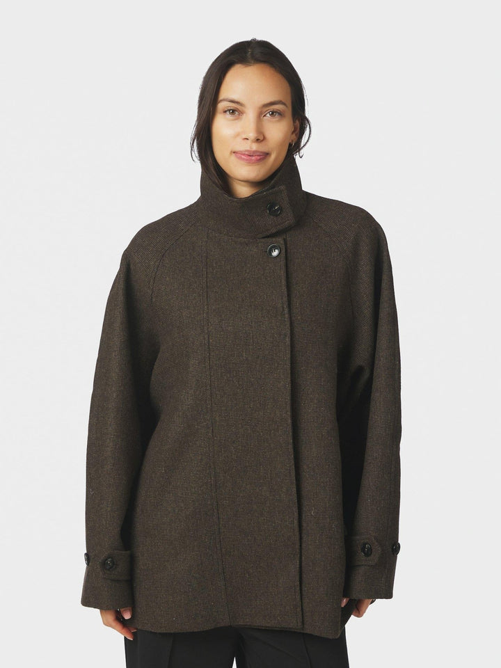 Mariel Mini Check Jacket Brown | Yttertøy | Smuk