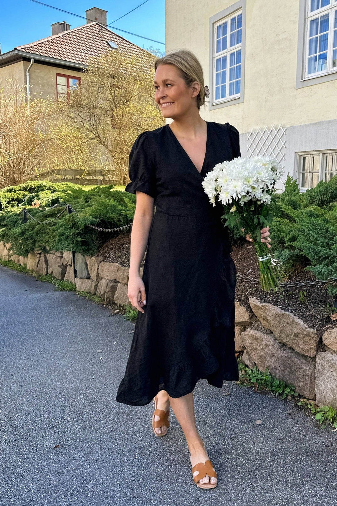 Marietta Linen Dress Black
