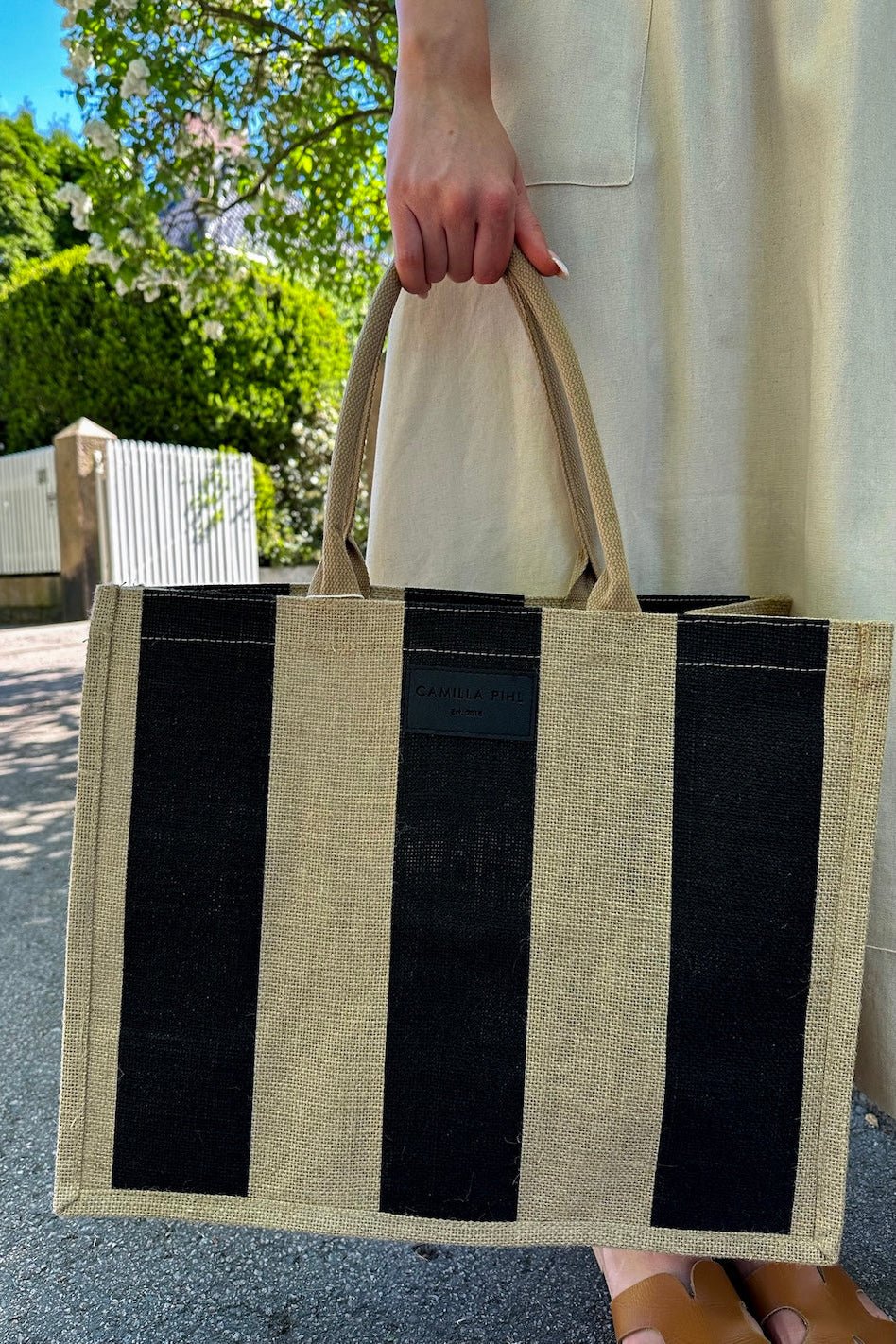 Market Bag Large Black Stripe | Accessories | Smuk - Dameklær på nett