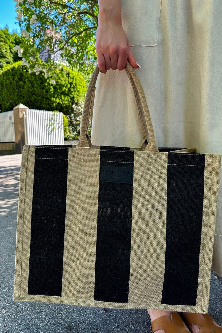 Market Bag Large Black Stripe | Accessories | Smuk - Dameklær på nett