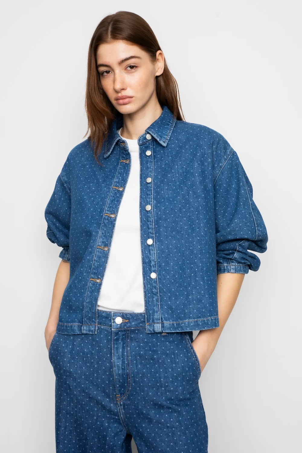 Marley Shirt Mid Blue Dot | Skjorter og bluser | Smuk