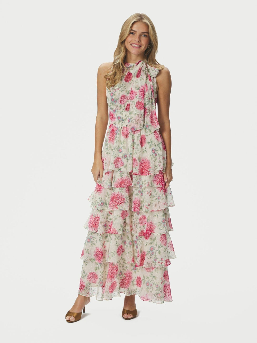 Marli Big Flower Dress Creme | Kjoler | Smuk