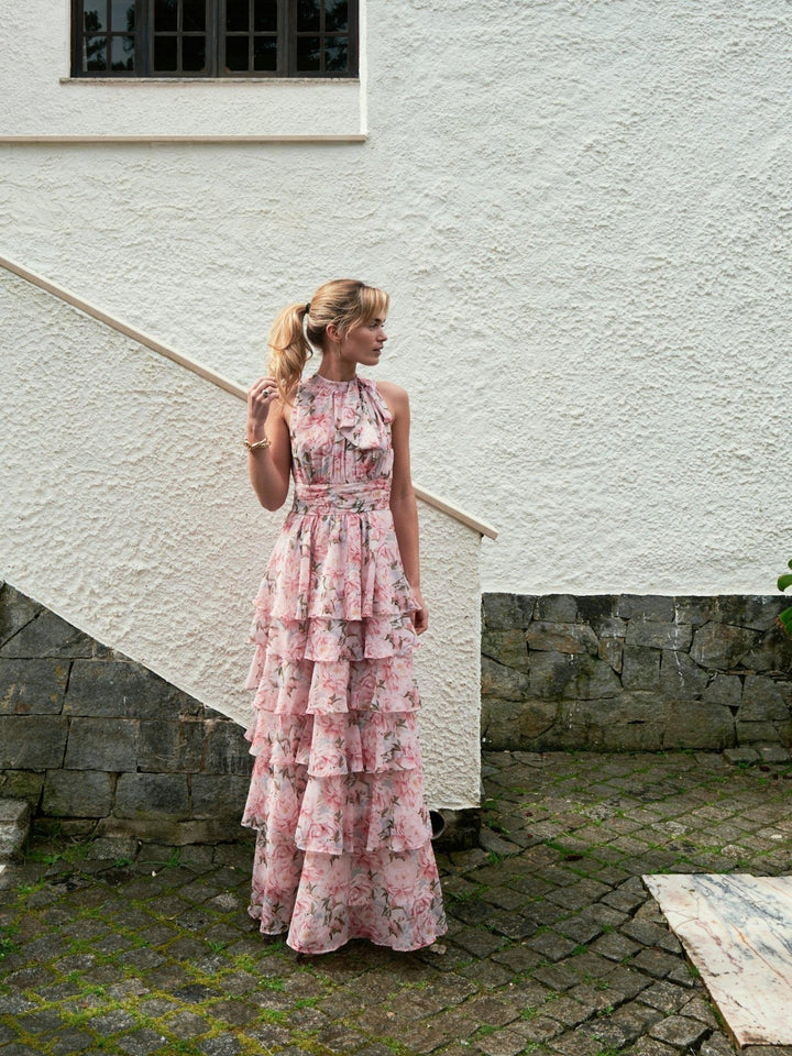 Marli Flower Chiffon Dress Rose | Kjoler | Smuk - Dameklær på nett