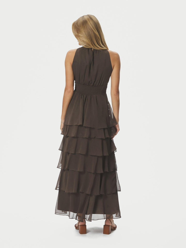 Marli Solid Chiffon Dress Dusty Brown | Kjoler | Smuk