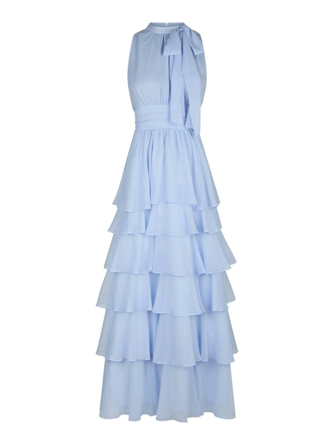 Marli Solid Chiffon Dress Light Blue