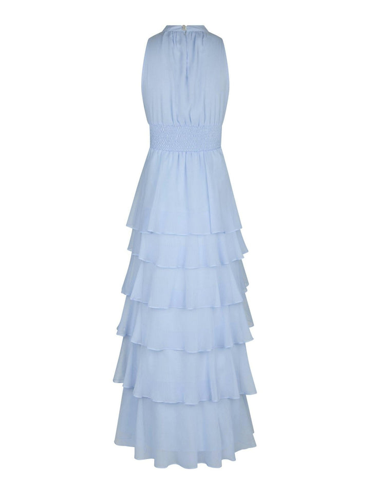 Marli Solid Chiffon Dress Light Blue