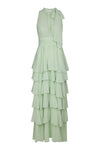 Marli Solid Chiffon Dress Light Green