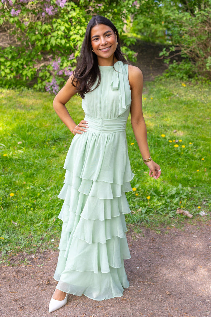 Marli Solid Chiffon Dress Light Green | Kjoler | Smuk