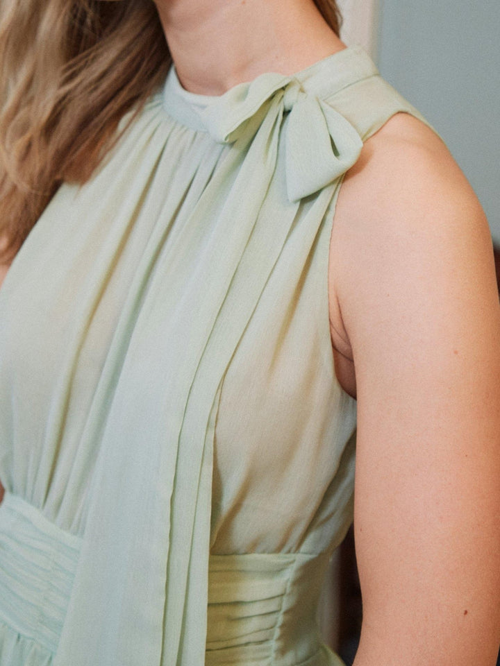 Marli Solid Chiffon Dress Light Green | Kjoler | Smuk