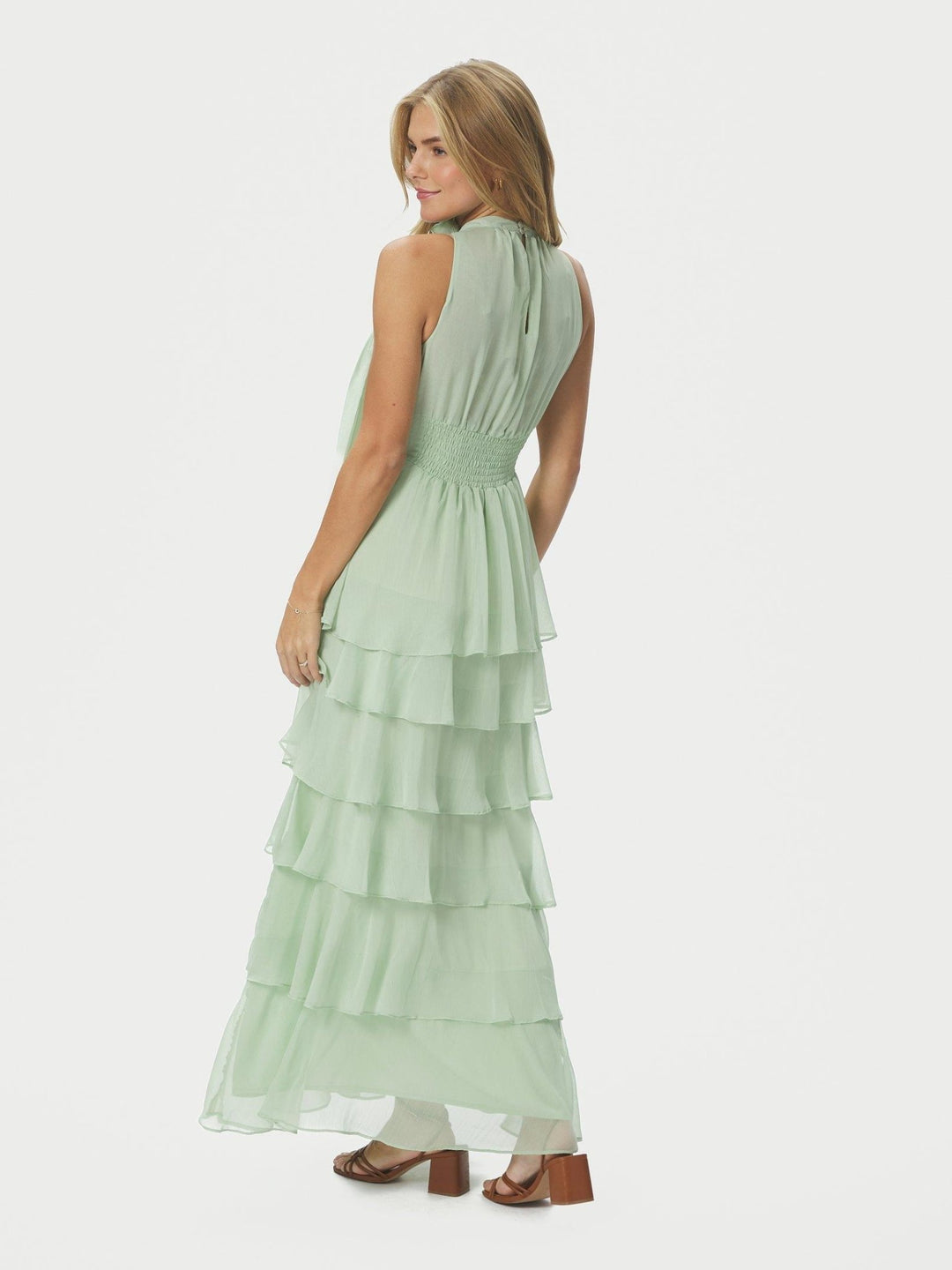 Marli Solid Chiffon Dress Light Green | Kjoler | Smuk