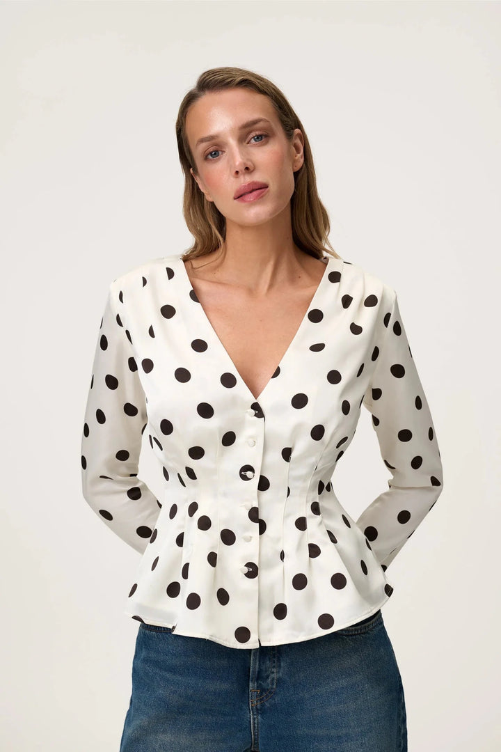 Marmo Blouse Créme Dot | Skjorter og bluser | Smuk