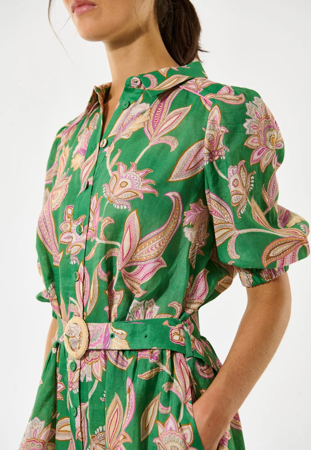 Marydea Ns Dress Paisley Full Green | Kjoler | Smuk
